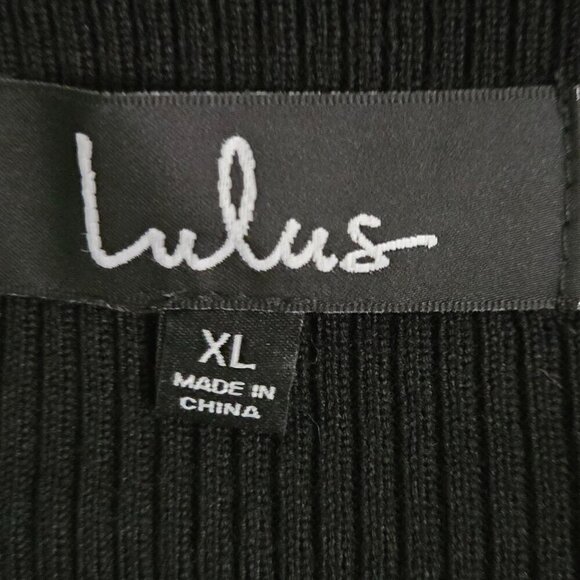 Lulus Blaire Black Striped Ribbed Bodycon Sweater Dress Size XL - Picture 10 of 11
